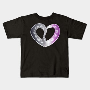 Ball Python Heart (Ace Pride Design) Kids T-Shirt